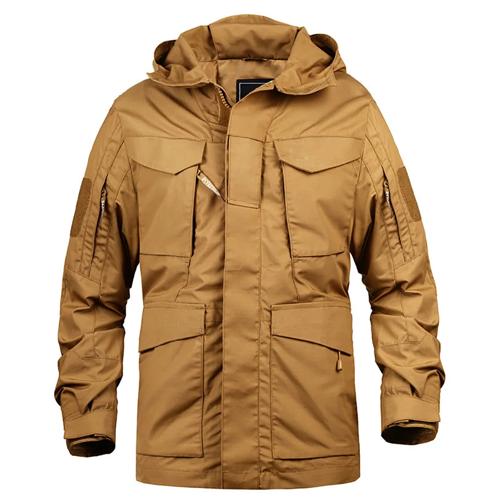 Parka táctica M65 impermeable cortavientos verde ejército, corte medio - imagen 2