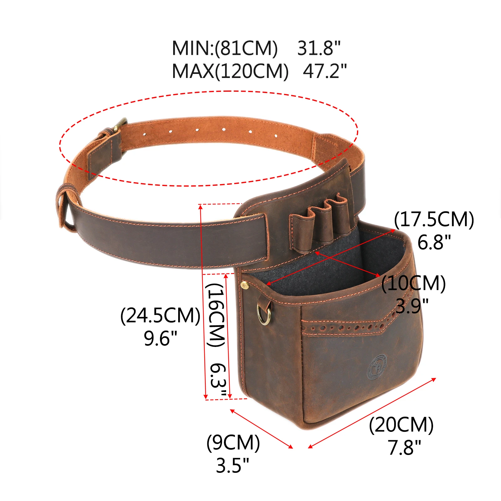 Tourbon funda táctica pistola cuero con bolsa cintura - imagen 3