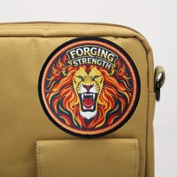 Parche táctico bordado león moral táctica con velcro para mochila