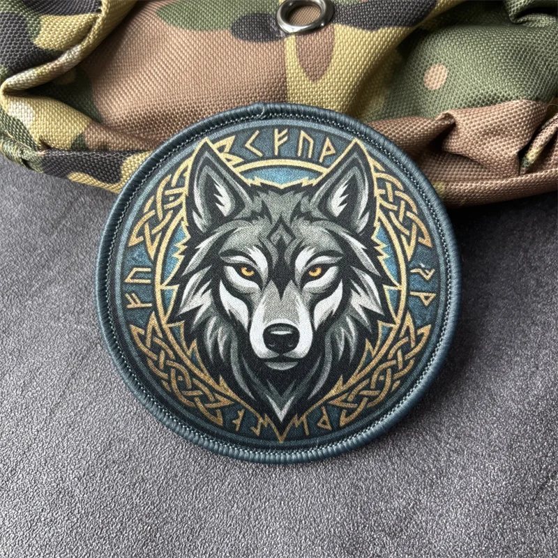Parche táctico lobo militar moral con gancho y bucle para ropa - imagen 5