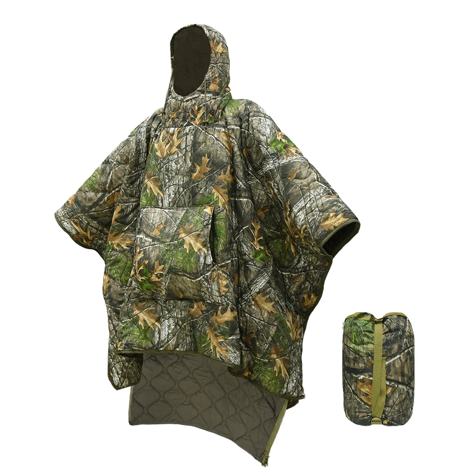 Poncho táctico de invierno impermeable camuflaje ripstop aislante - imagen 3