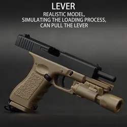 Llavero táctico G17 mini de pistola con linterna, cargador y palanca