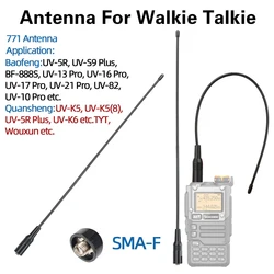 Antena ABBREE AR-771 SMA hembra doble banda para walkie talkie