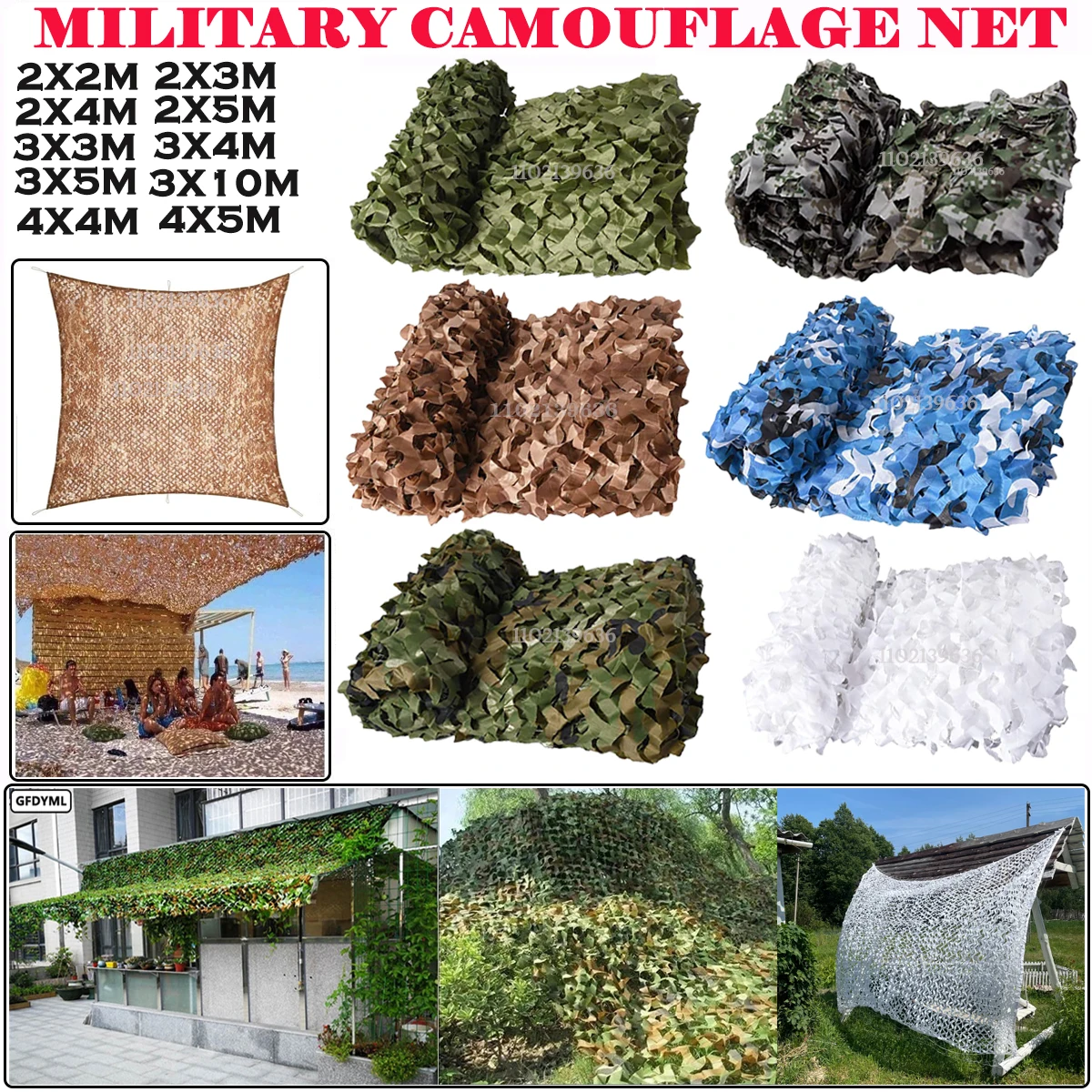Red de camuflaje militar desplegada para sombreado