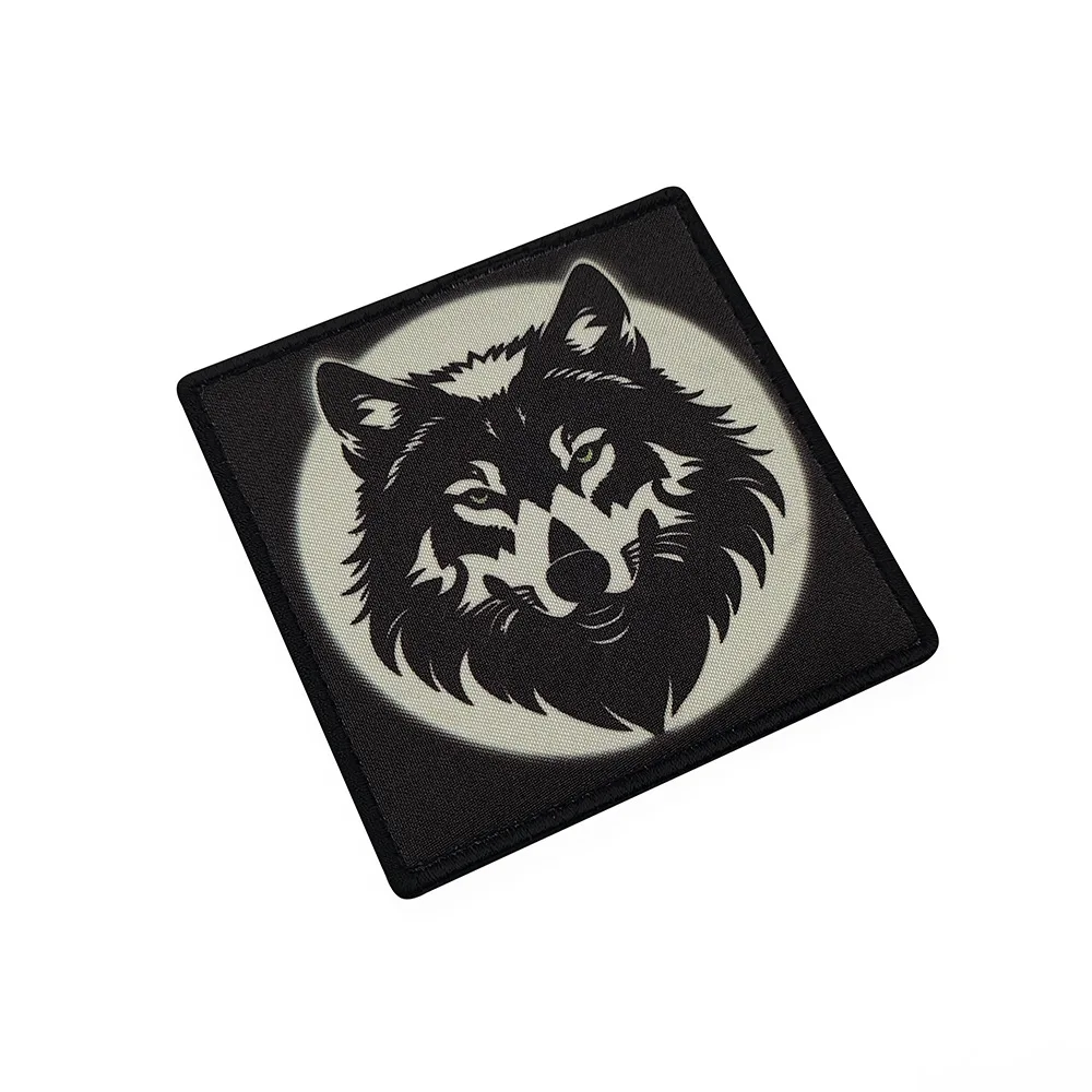Parche táctico bordado cabeza de lobo con velcro para equipo - imagen 5