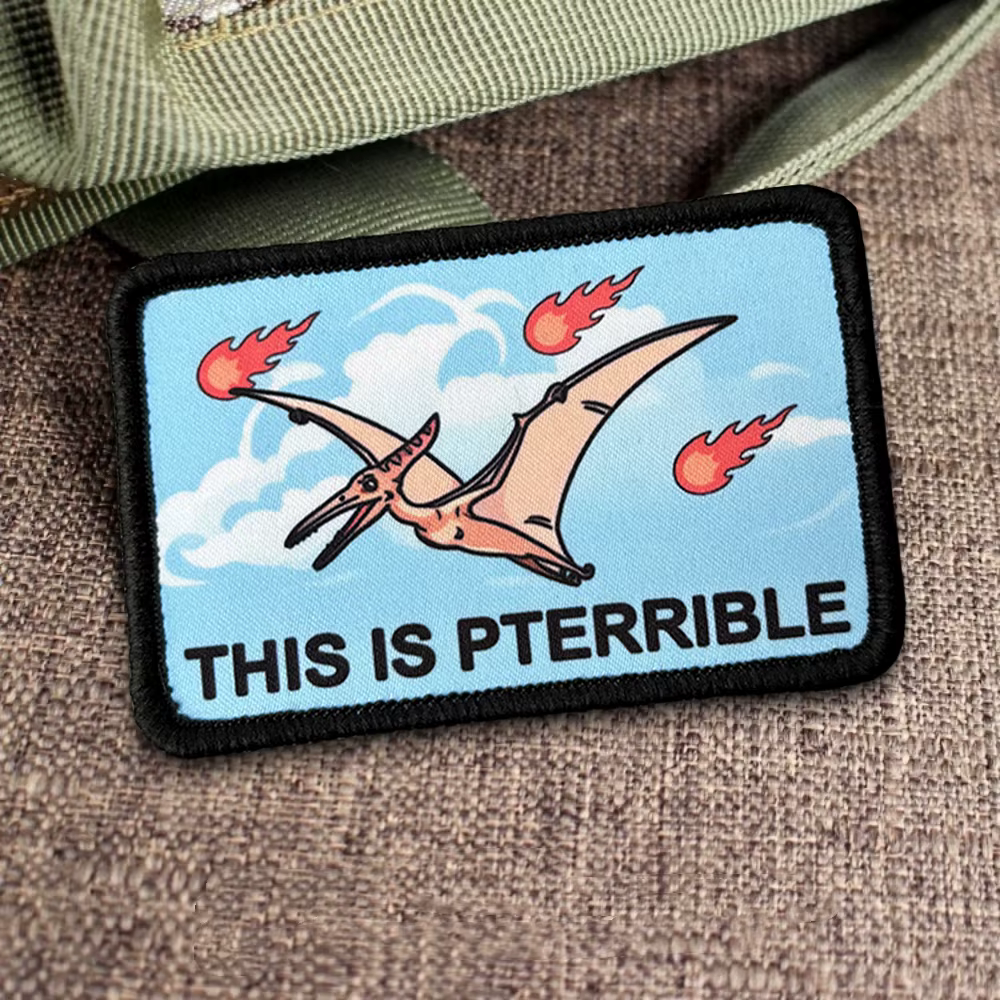 Parche táctico dinosaurio pterodáctilo humor – gancho y bucle - imagen 5