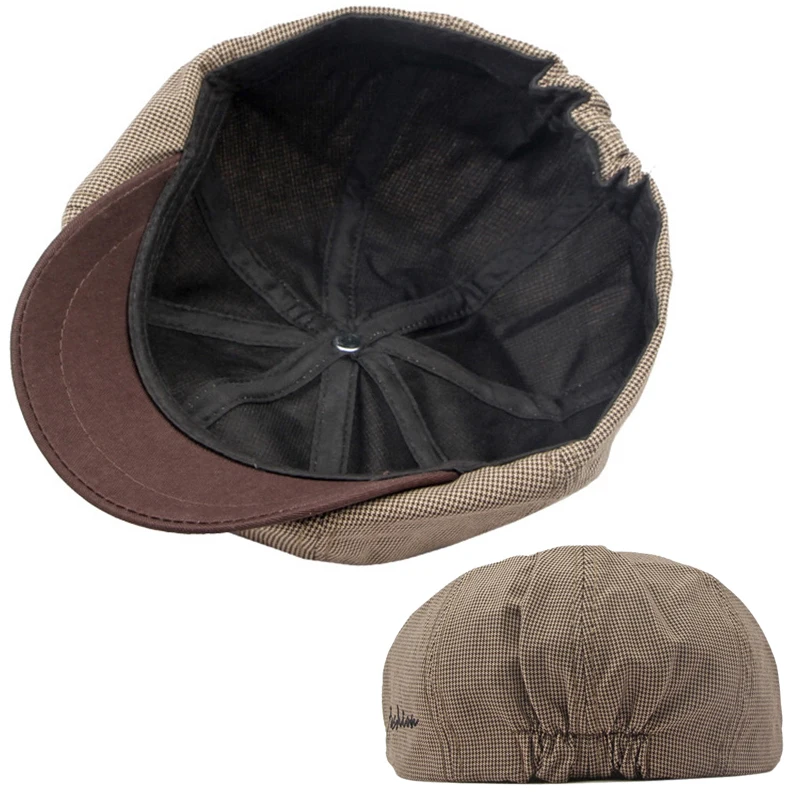 Gorra newsboy de algodón plano octogonal espiga fina verano - imagen 4