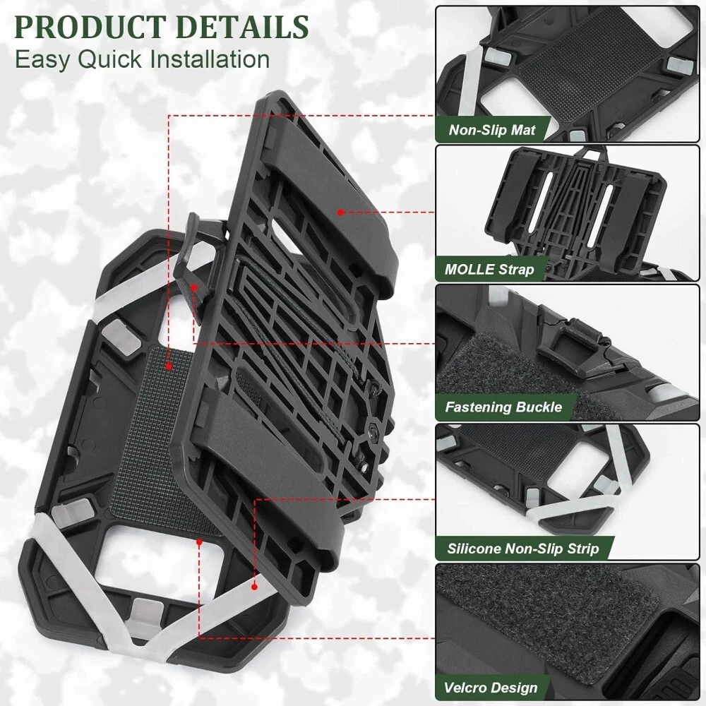 Panel táctico MOLLE plegable acceso rápido para teléfono y mapas - imagen 3