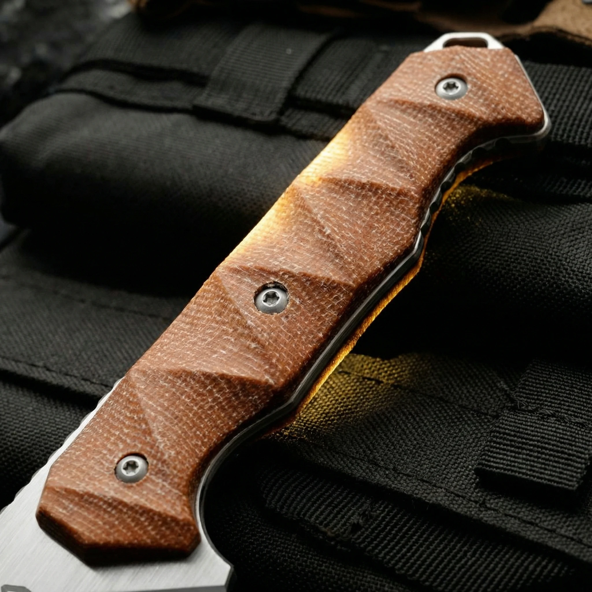 Cuchillo fijo de acero para exteriores, pequeño de emergencia - imagen 5