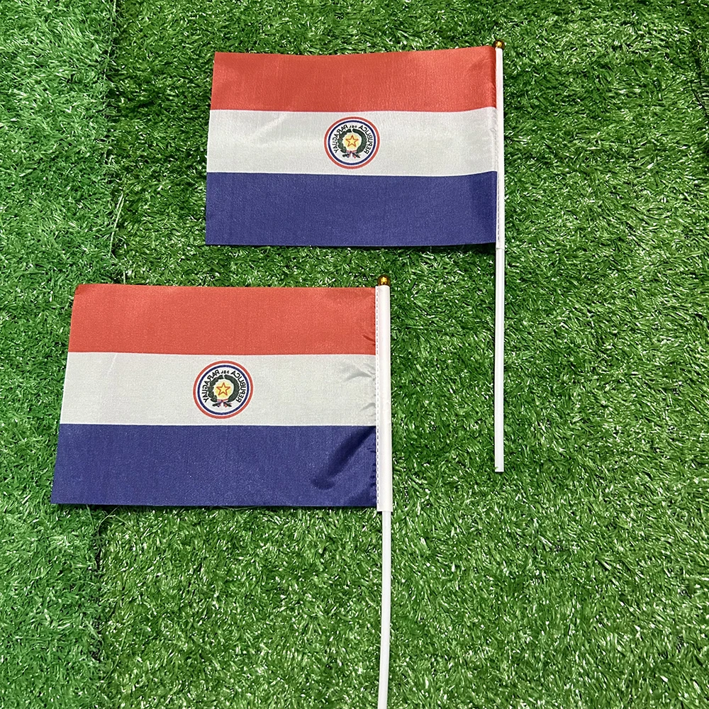Bandera de Paraguay con asta para colgar, decoración y eventos - imagen 2