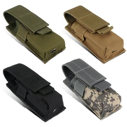 Funda táctica MOLLE multicámara para pistola y linterna