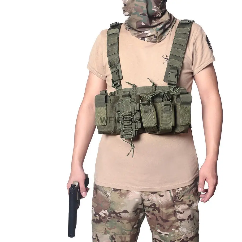 Chest rig táctico MOLLE Airsoft porta cargadores y radio - imagen 2