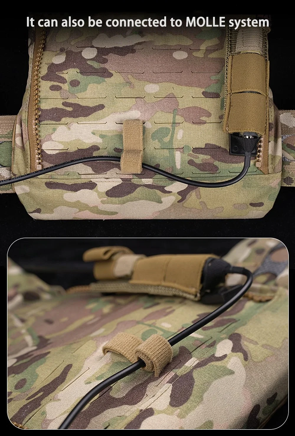 Organizador cables MOLLE chaleco táctico – Gestión comunicación - imagen 4