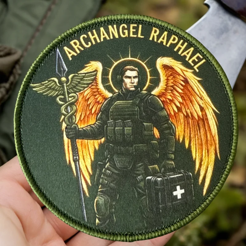 Parche táctico Arcángel Rafael con velcro y gancho-bucle - imagen 5