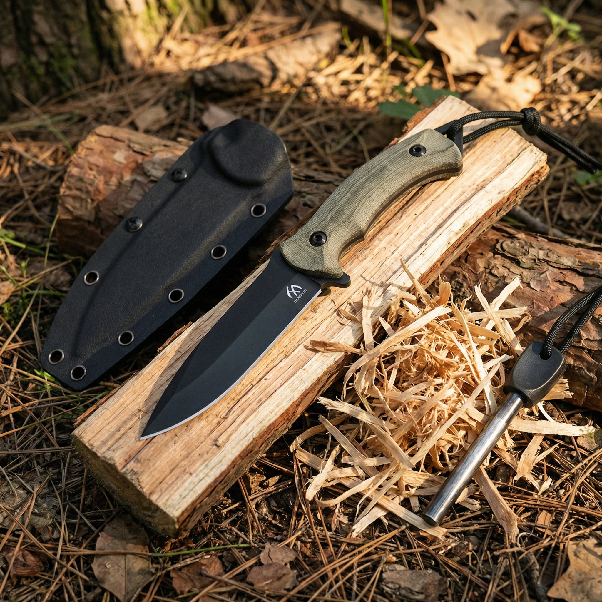 Cuchillo táctico hoja fija acero alta calidad exteriores con funda - imagen 2