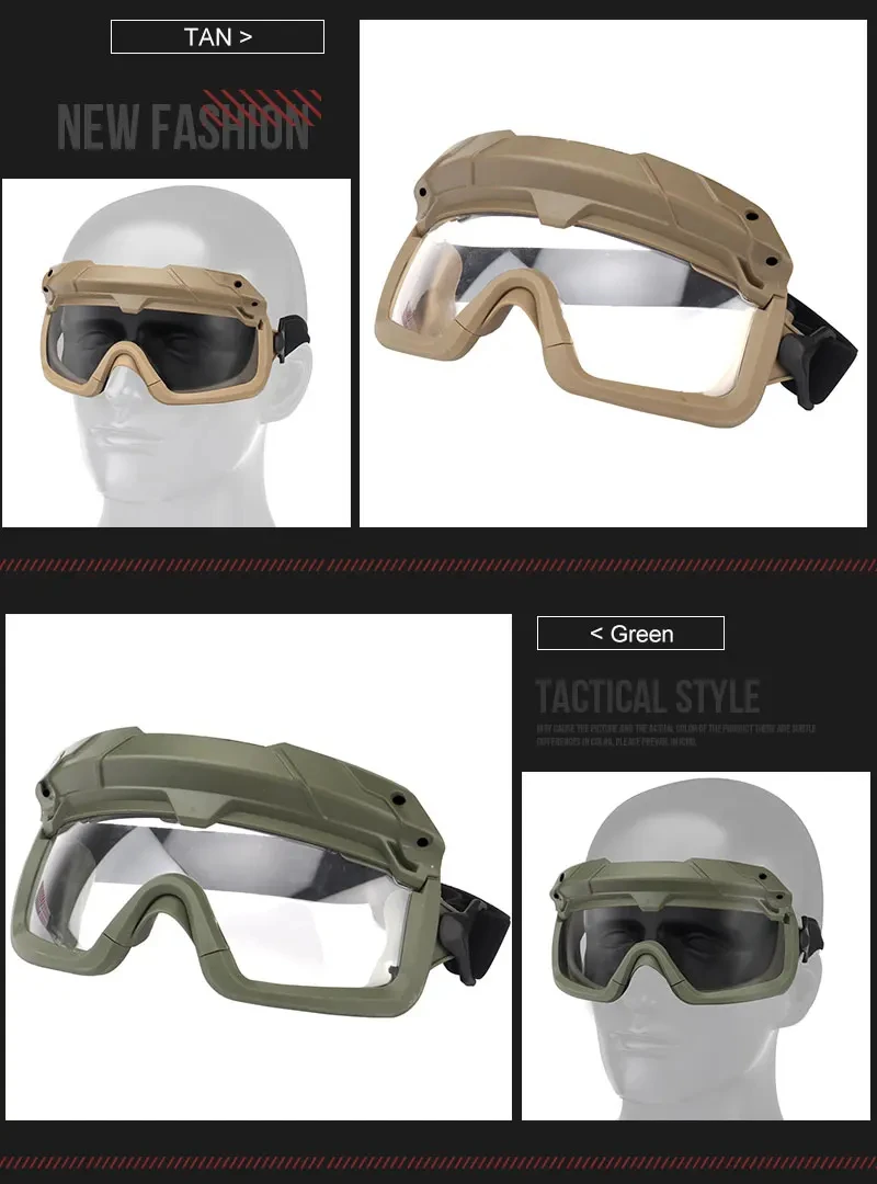 Vista del conjunto de gafas tácticas