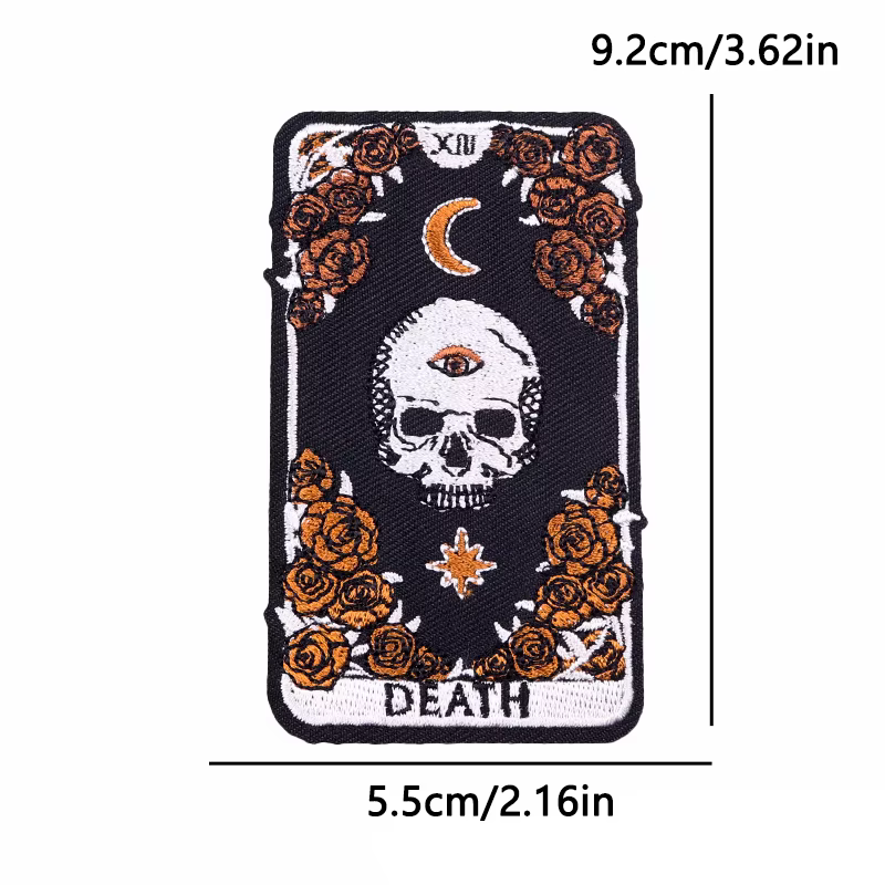 Parche bordado termoadhesivo calavera punk rock – Chaqueta o sombrero - imagen 4