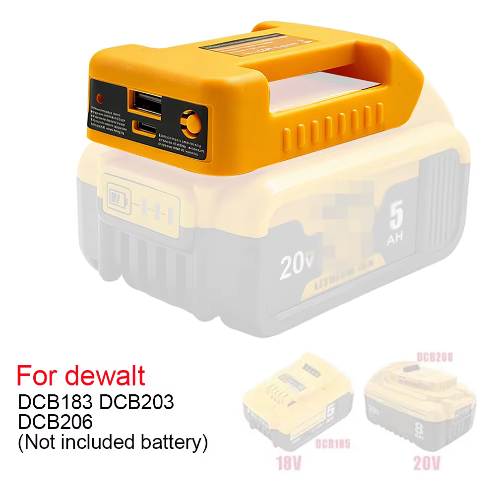 DeWalt 18V power bank USB-C para batería litio y carga móvil - imagen 2
