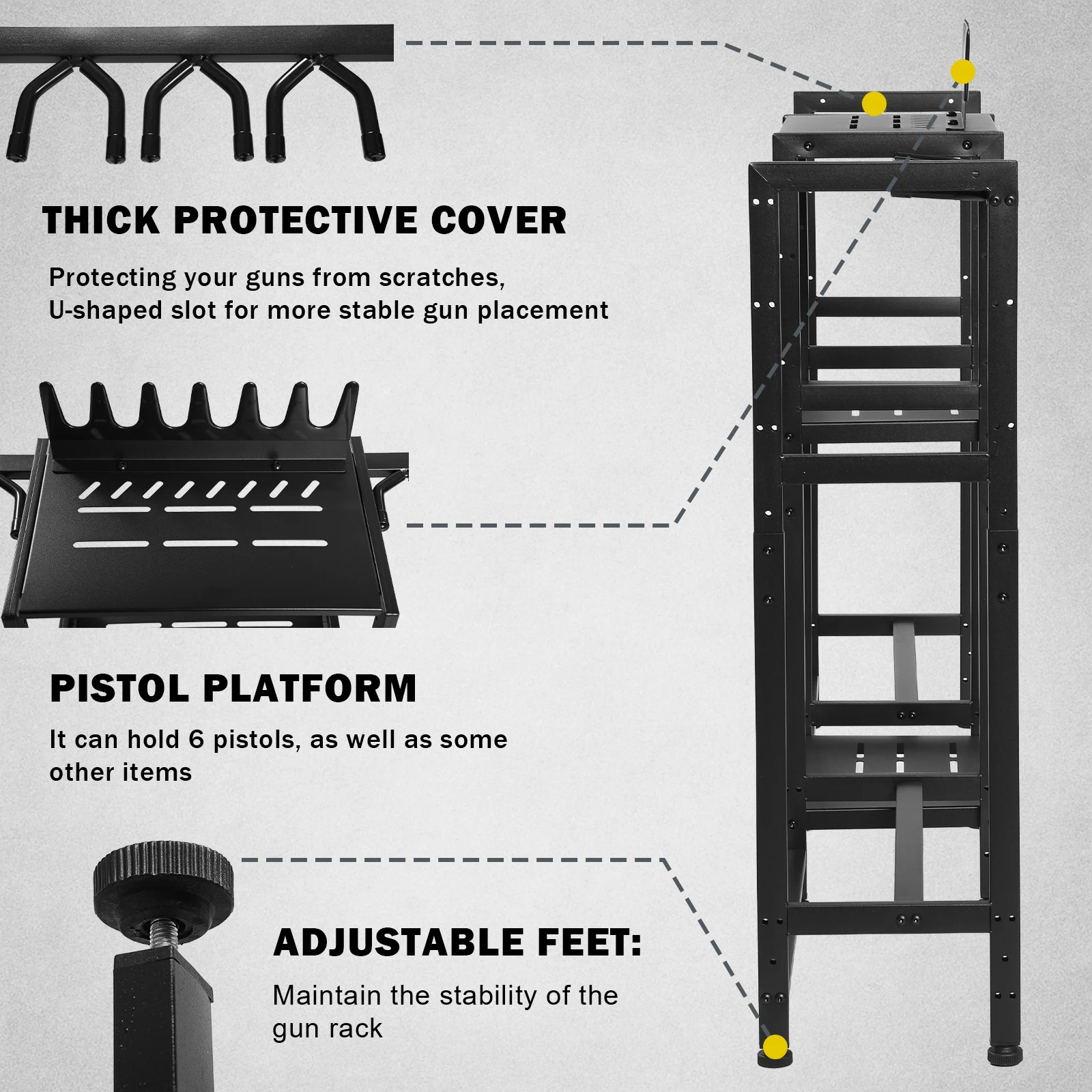 VOTAGOO Portapistolas vertical multifuncional para rifles y pistolas - imagen 4