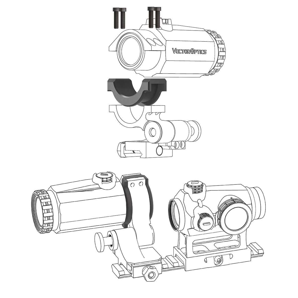 Vector Optics montura red dot elevadora Nautilus nylon