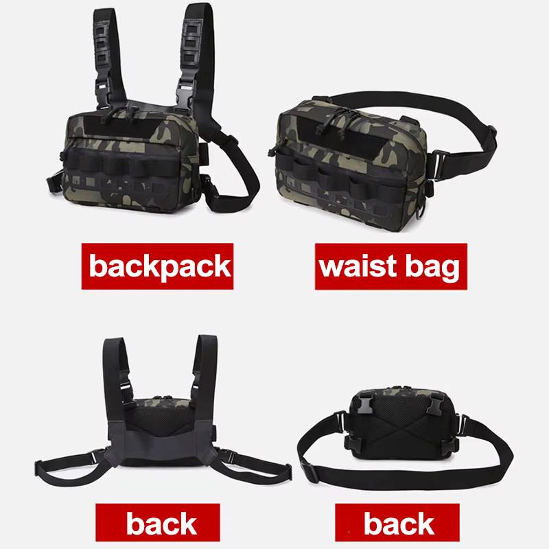 Chaleco táctico con bolsa de utilidad para senderismo, pesca y camping - imagen 3