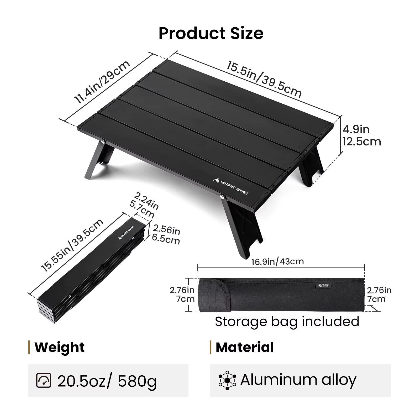 OneTigris Mini mesa plegable ultraligera de picnic para acampada - imagen 2