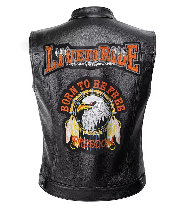 Parche termoadhesivo bordado punk motociclista para coser o planchar - imagen 4
