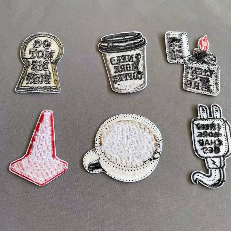 Parches termoadhesivos bordados ropa, pegatinas de tela y cono tráfico - imagen 2