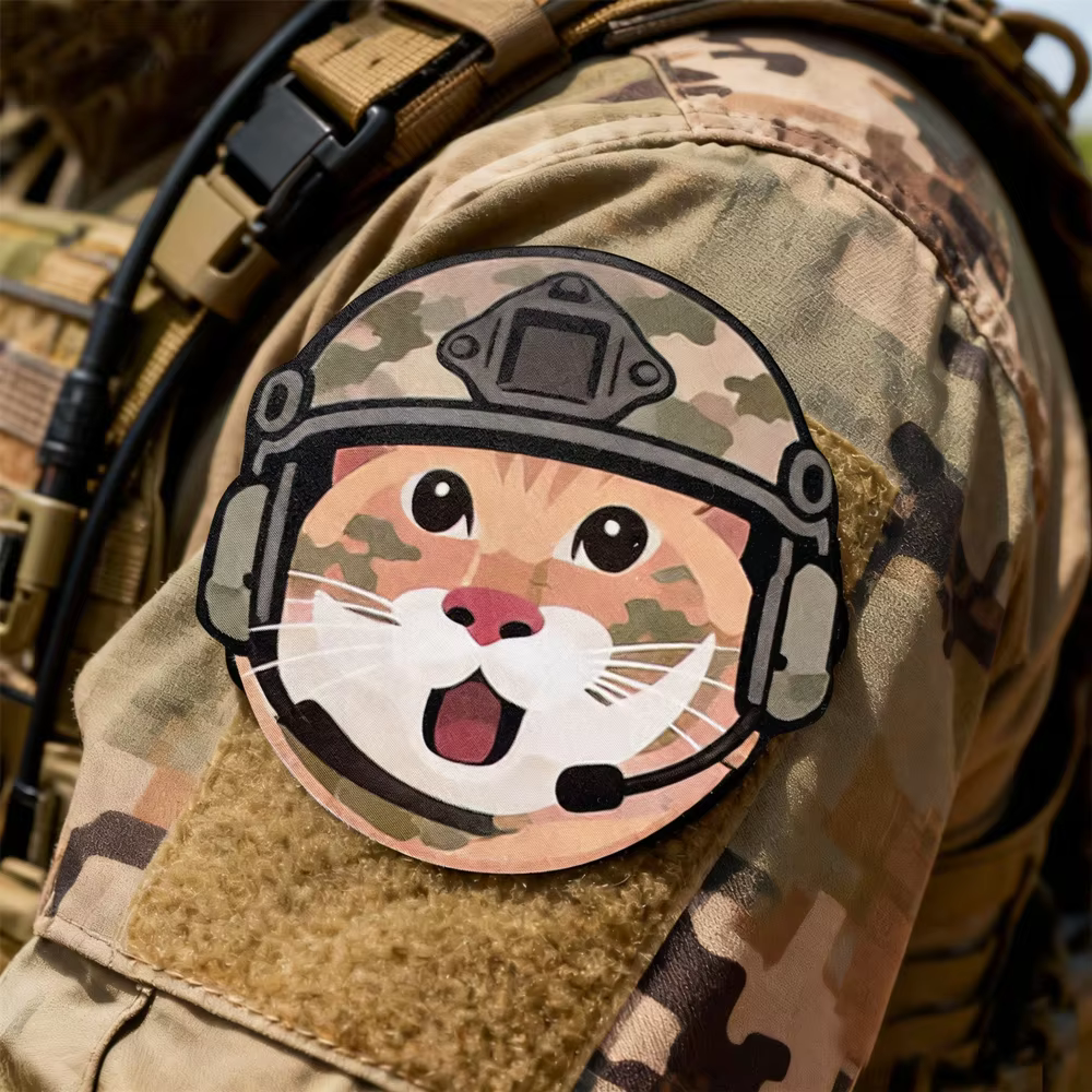 Parche táctico gato casco camuflaje Hakimi frontal