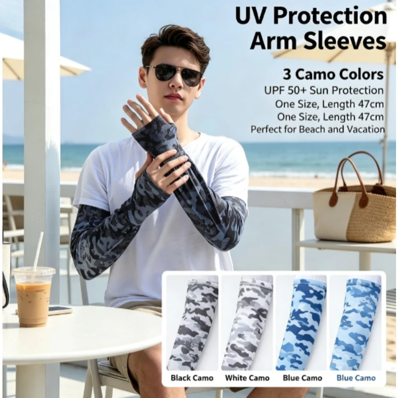 Mangas térmicas camuflaje anti-UV ripstop transpirables para hombre - imagen 2