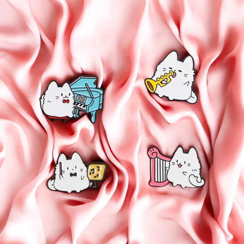 Broche de gato estilo cómic para bolsa y ropa, insignia decorativa - imagen 5