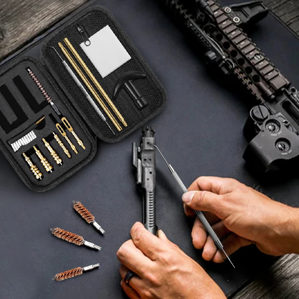 Kit limpieza pistola táctica cepillos latón y adaptadores - imagen 5