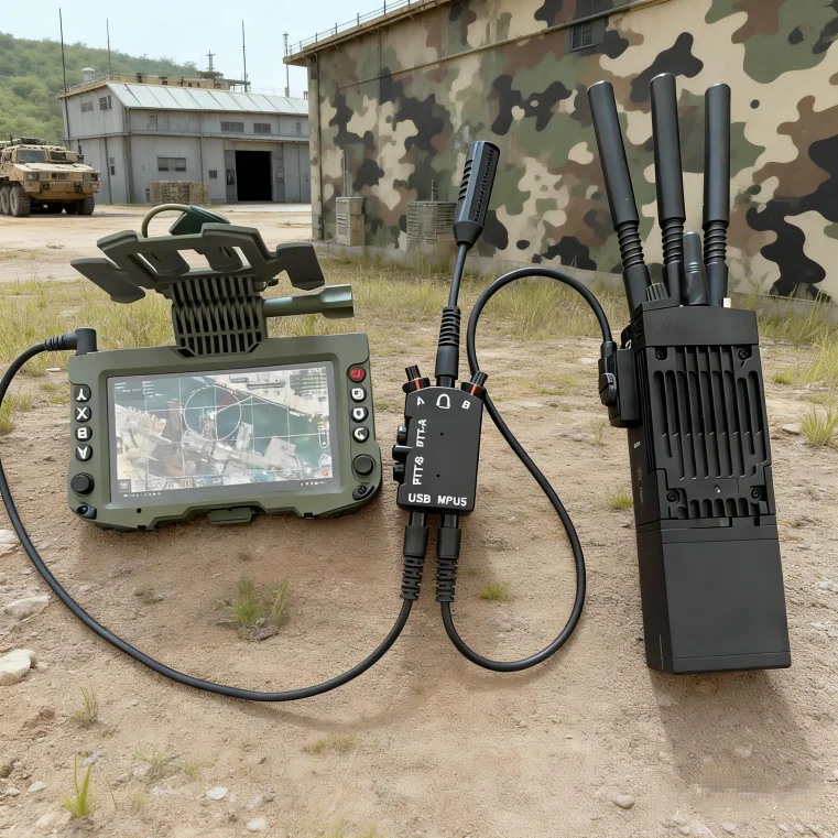 PTT táctica para walkie-talkie con sujeción en el pecho - imagen 4