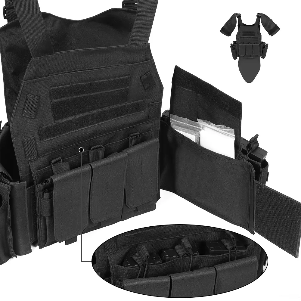 Chaleco táctico modular portaplacas MOLLE airsoft paintball - imagen 5