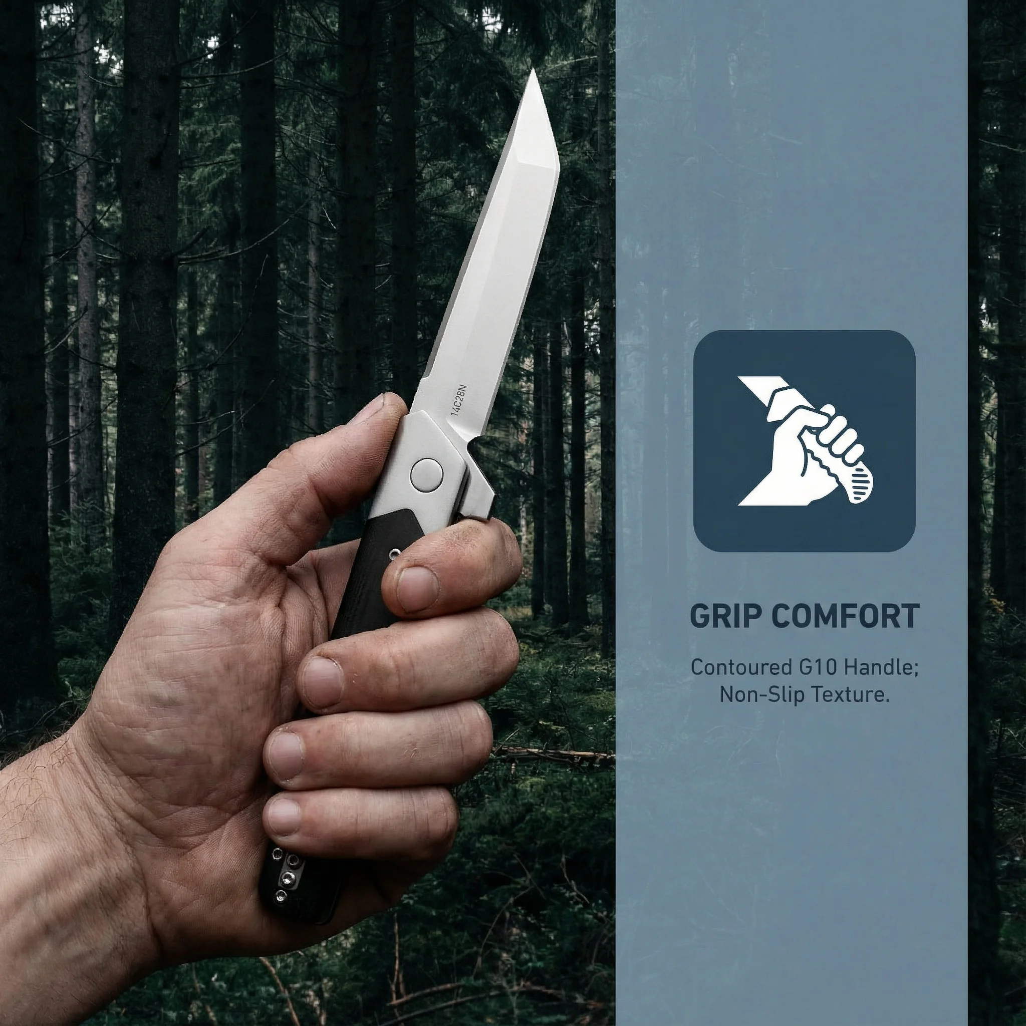Cuchillo plegable táctico para exteriores de senderismo y camping - imagen 3