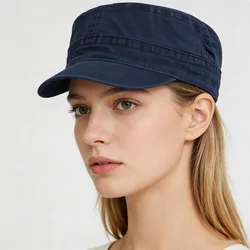 Gorra militar de algodón lavado vintage unisex primavera verano