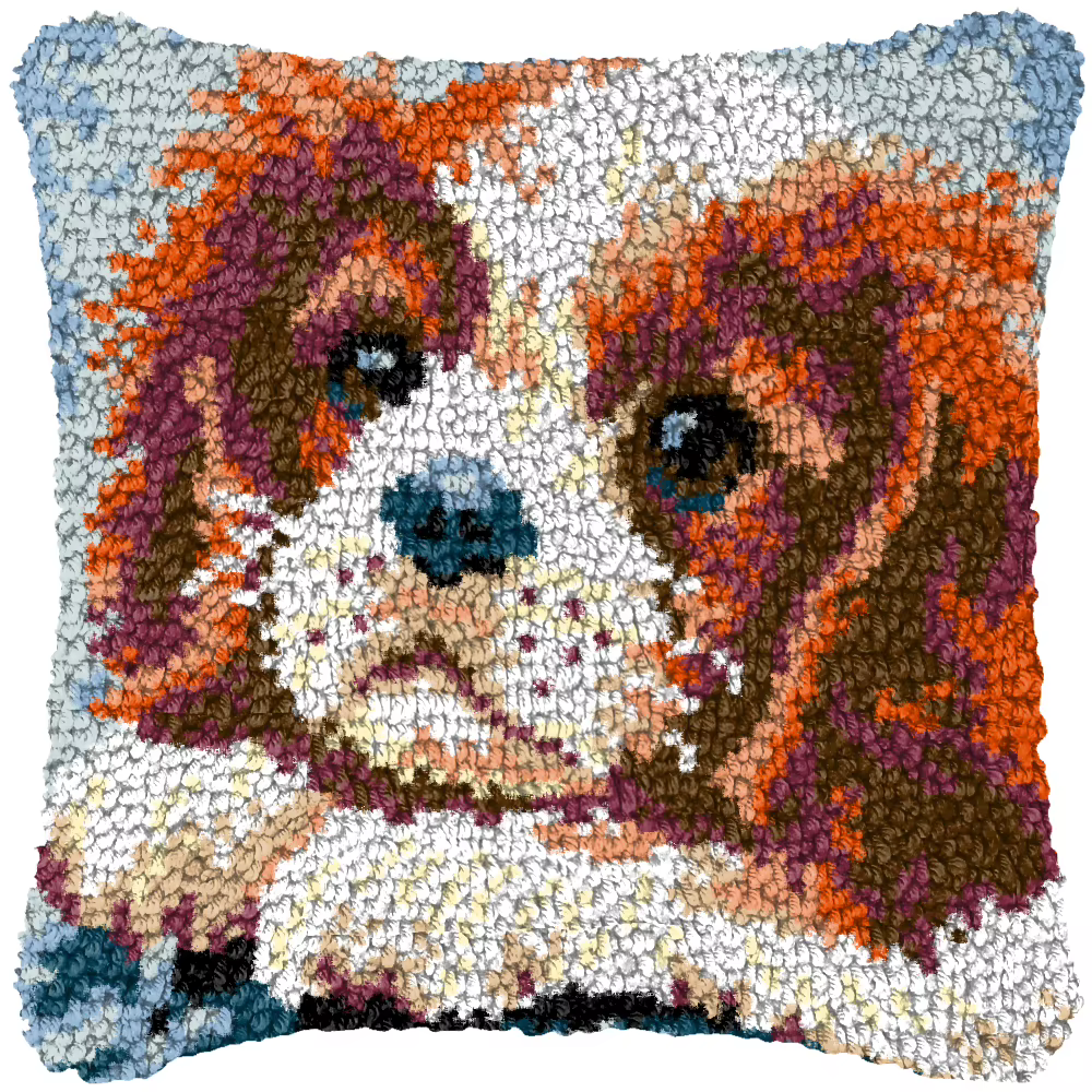 Kit gancho pestillo bordado animales – Cojín vintage decorativo - imagen 2