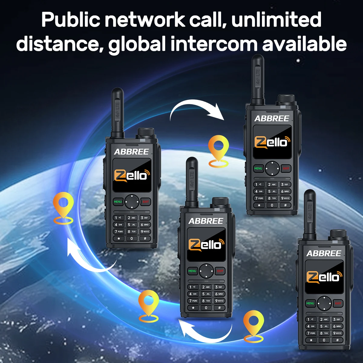 Abbree GP-298 walkie talkie 4G con SIM global, Android y Zello