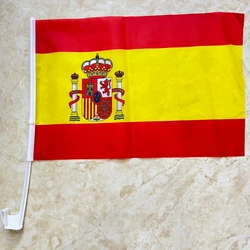 Bandera España para ventanilla de coche con mástil plástico