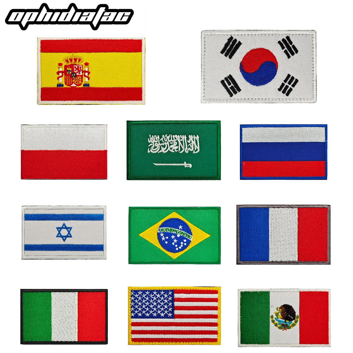 Parche bordado banderas USA Reino Unido con velcro táctico - imagen 5