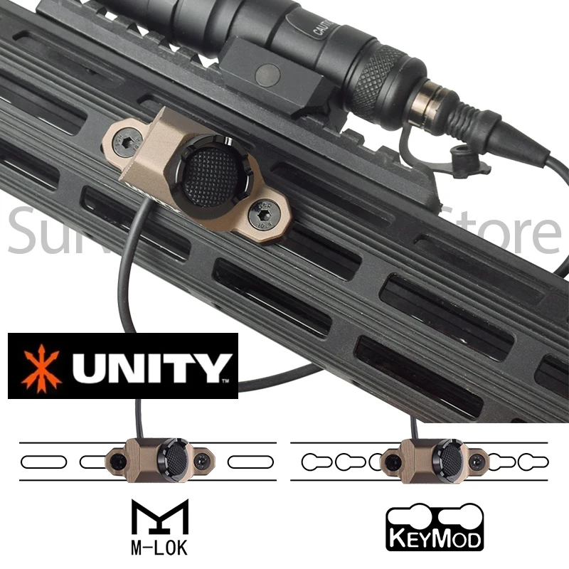 Vista lateral del soporte Unity y su fijación M-LOK