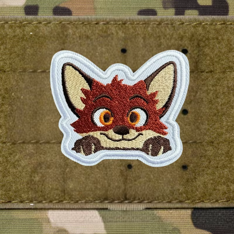 Parche bordado zorro táctico gancho y bucle para mochila militar - imagen 4