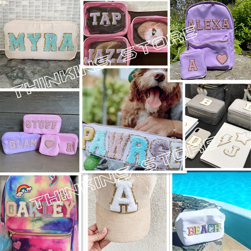 Parches de letras A-Z rosa para ropa táctica