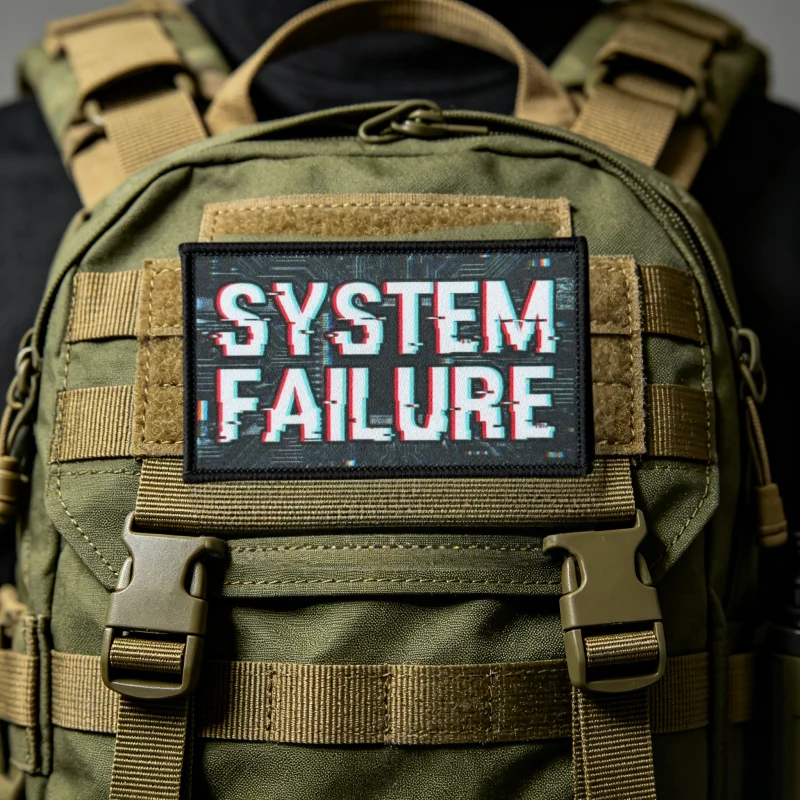 Parche táctico Cyberpunk System Failure con velcro para mochila - imagen 2