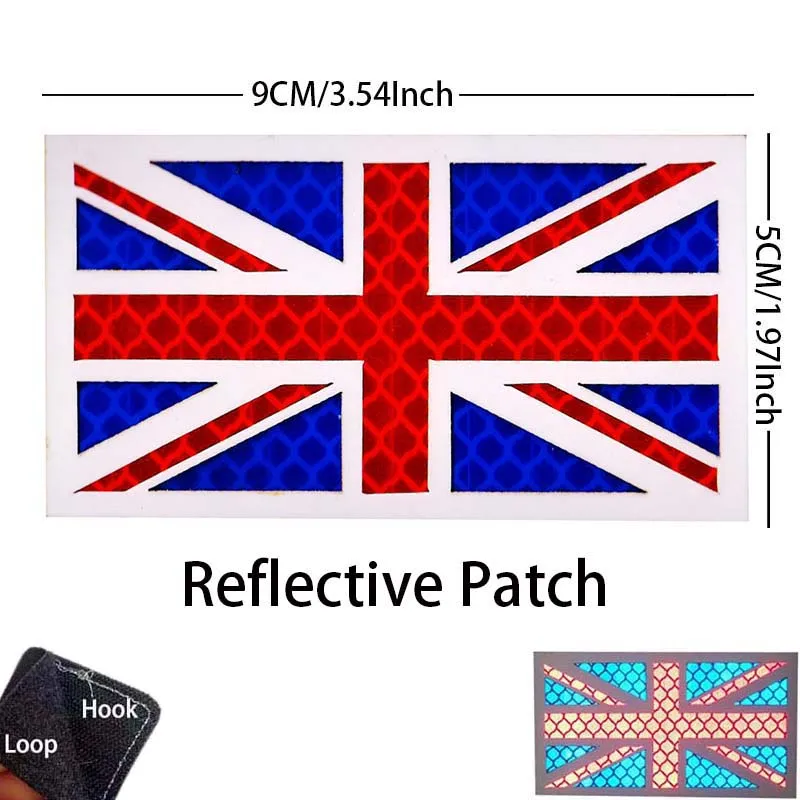 Parche táctico bordado IR Union Jack Reino Unido, reflectante - imagen 3