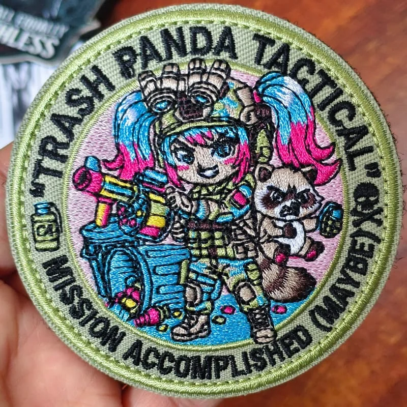 Parche táctico bordado estilo anime con velcro MOLLE para ropa