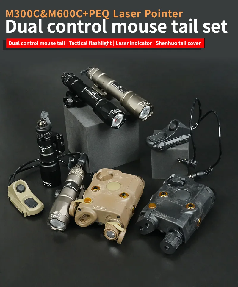 Linterna táctica con conjunto de láser y controles