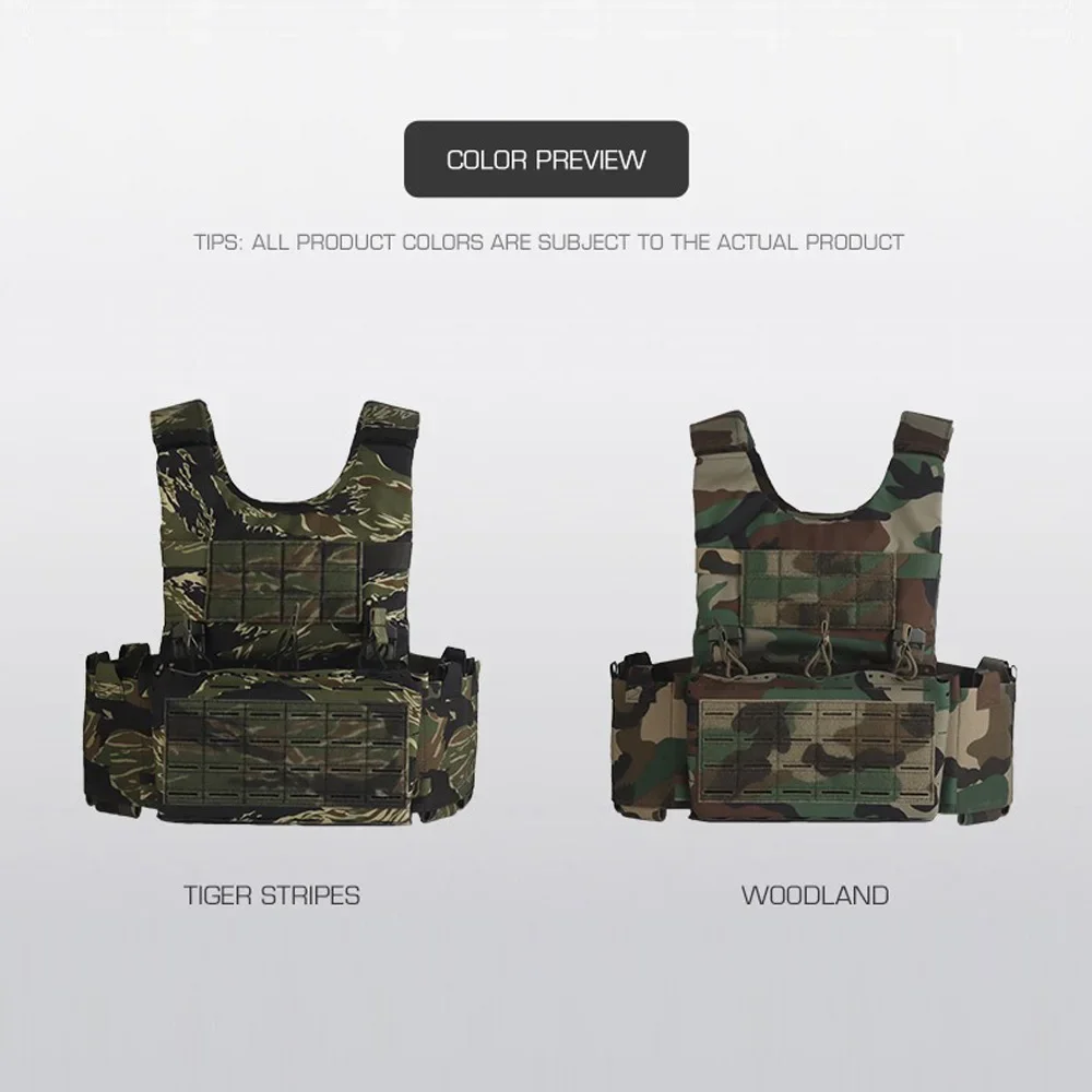 Portador de placa táctica LV-119 Airsoft multiusos rayas tigre con bolsa - imagen 5