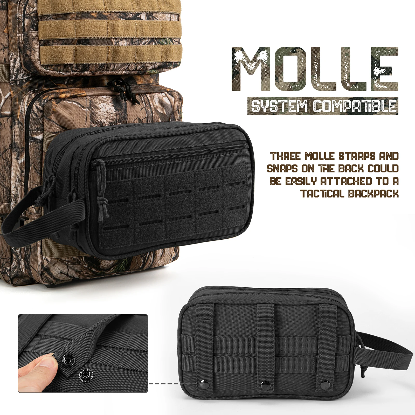 Neceser táctico hombre MOLLE para viaje afeitado e higiene - imagen 3