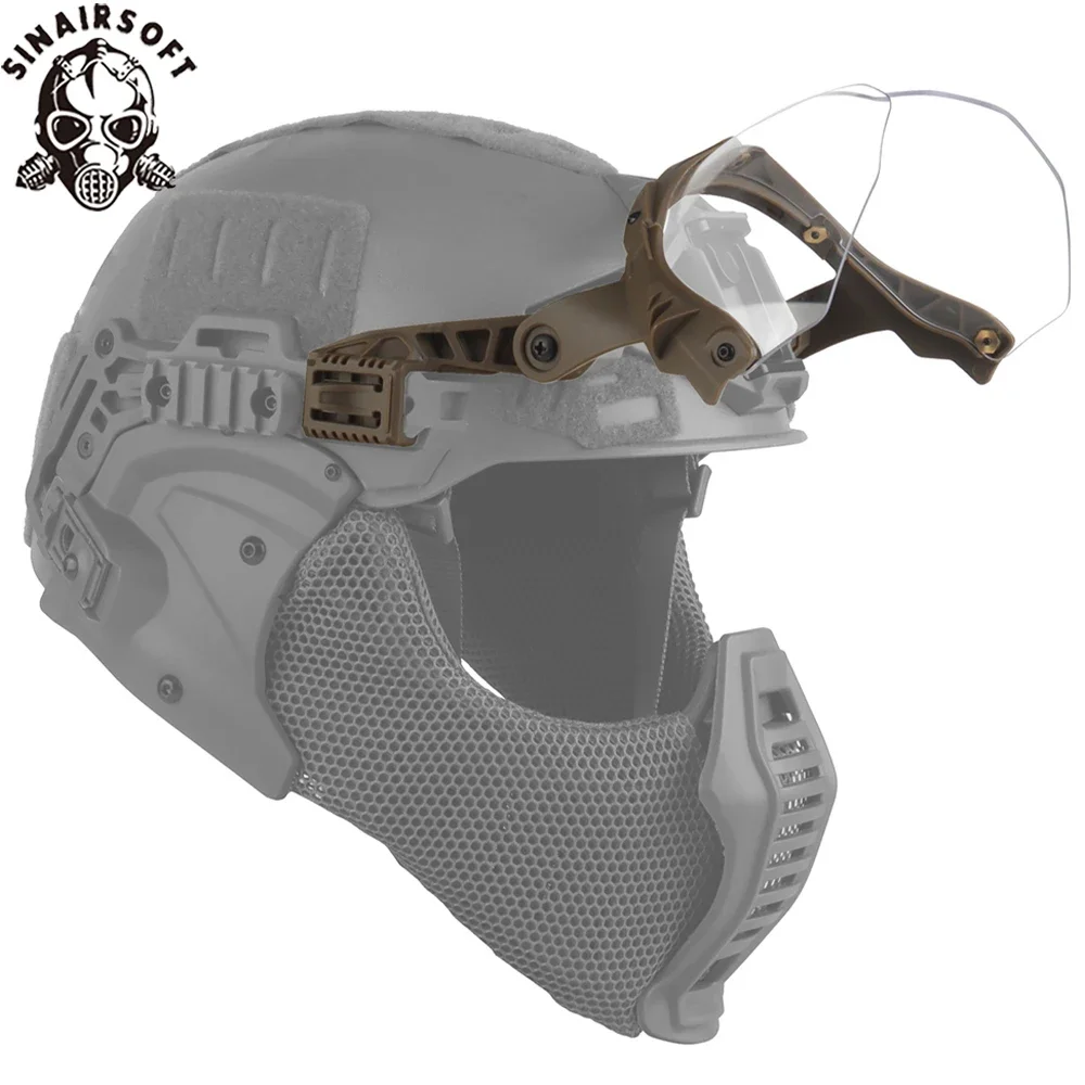 Gafas tácticas para casco guía desmontable 90° antivaho antidisturbios